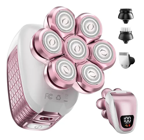 Depiladora Eléctrica 5 En 1 Rosa Impermeable Con Pantalla L