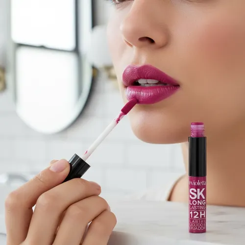 Labial Líquido Violetta Sk Long Lasting 12h Con Fijador
