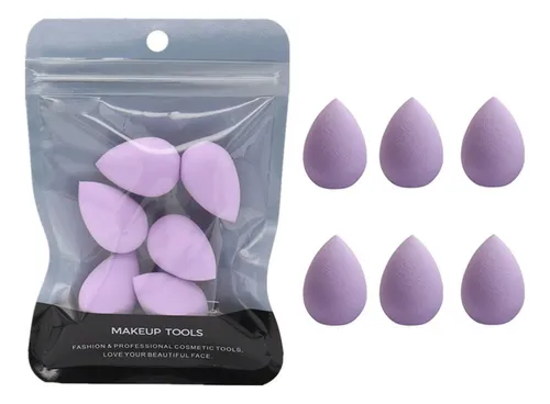 Set De 6 Esponjas Moradas Para Maquillaje Seco Y Húmedo, Min
