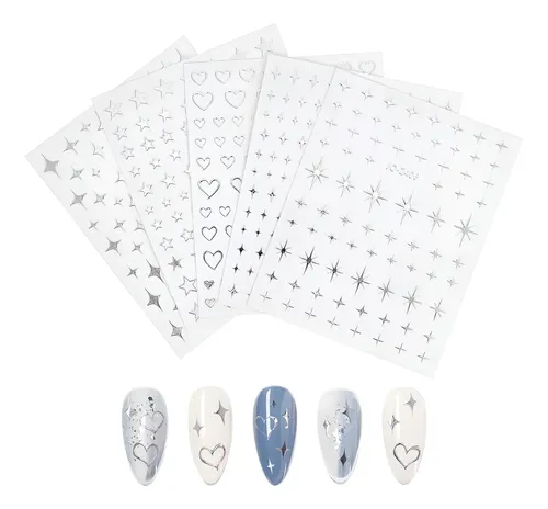 5 Hojas De Pegatinas Autoadhesivas Para Decoración De Uñas C