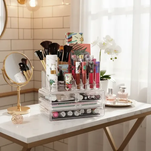 Organizador Maquillaje 5 Cajones De Acrílico Cosméticos