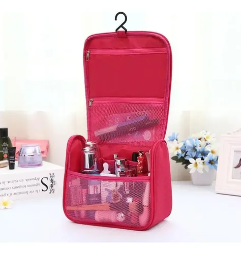 Organizador Neceser Cosmeticos Bolso Porta Maquillaje Percha Color Azul