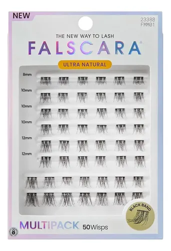 Pestañas Postizas Falscara Ultra Natural 50 Racimos Negras