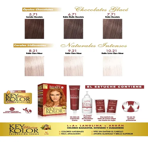 Tintura Silkey Mundial key kolor Key Kolor tono indicar tono por mensaje para cabello