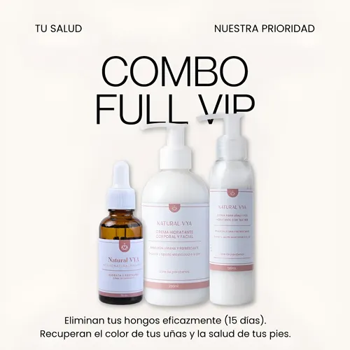 Aceite Anti Hongos + Crema Ah 120 Ml+ Crema Hidratante 250ml Combo Vya