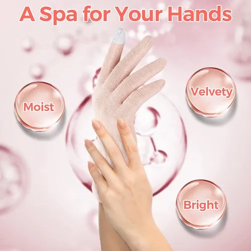 Guantes De Algodón Hidratantes Rosa Medianos Para Spa