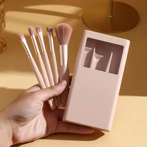 Estuche Con Brochas De Maquillaje Para Viaje
