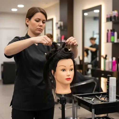 Cabeza De Práctica Maniquí Cabello 80% Natural Para Peinados