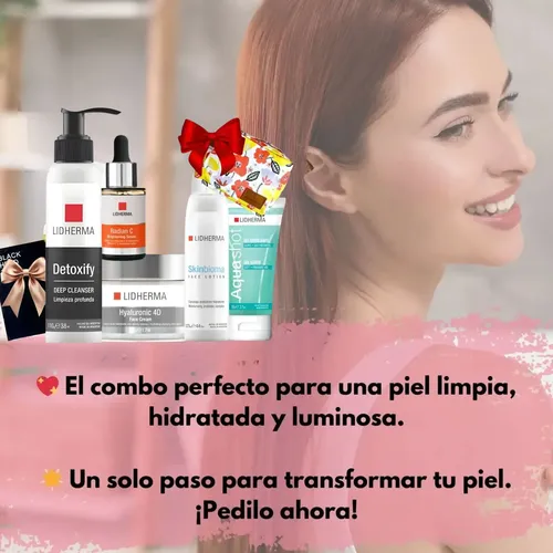 Rutina Skincare Facial Lidherma Completa Hialuronico Vitamin