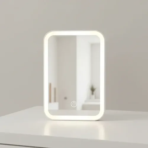 Espejo Con Luz Led Táctil 3 Tonos Ajustable Usb