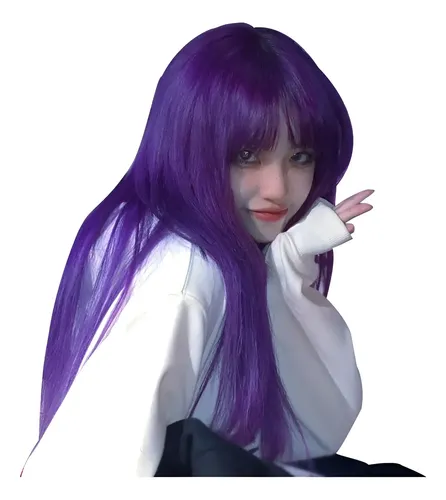 2026 Peluca De Baile De Encaje Larga Morada For Mujer