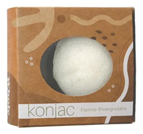 Esponja Facial Konjac Whole Green Biodegradable Natural