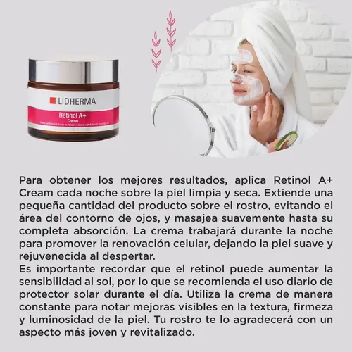 Crema Retinol A+ 50 Ml Lidherma 30+ Renovador Facial
