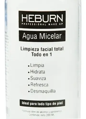 Agua Micelar Heburn Desmaquillante Facial Limpieza 200ml