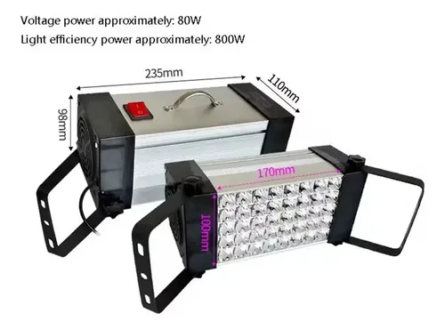 Alta Intensidad Lámpara De Curado Uv Led De 800w 395/405nm