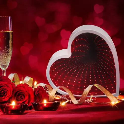Lámpara De Espejo Home Desktop Light 3d Love Heart Design M