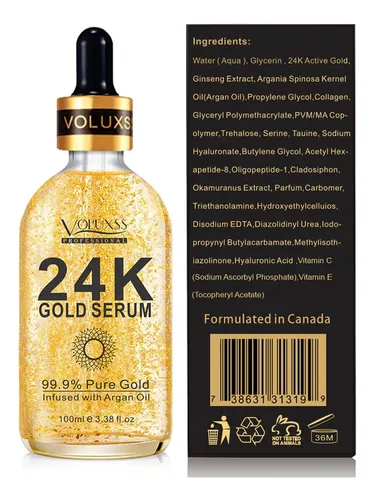 Serum Voluxss De Oro De 24 Quilates Para Rostro Con Vitamina