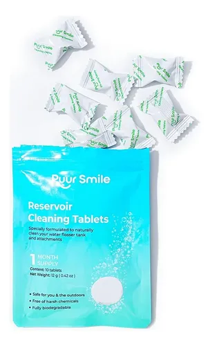 Pastillas Limpiadoras Puur Smile Water Con Hilo Dental, 10 U
