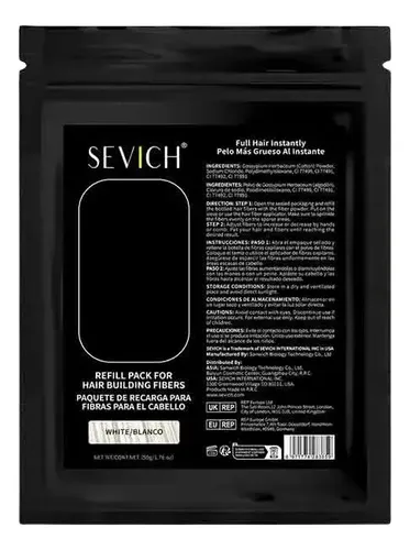 Recarga 50g Fibras Capilares Sevich Color Negro