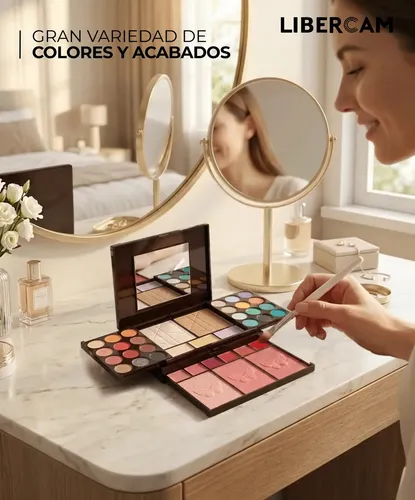 Set Maquillaje Completo 38 Colores Espejo Paleta De Sombras