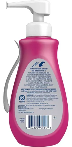 Crema Depilatoria Veet Profesional 2 Minutos 400ml Piel