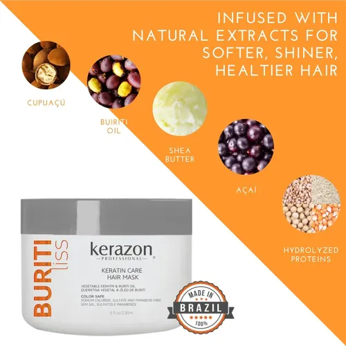 Mascarilla Capilar Kerazon Buriti Liss Keratin Care 236ml