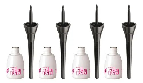 Set De 4 – Delineador Liquido Para Ojos Negro Mate Avon Negro Mate
