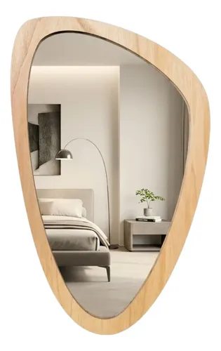 Espejo Madera Asimétrico Orgánico Curvo Deco. Moderno 38×60