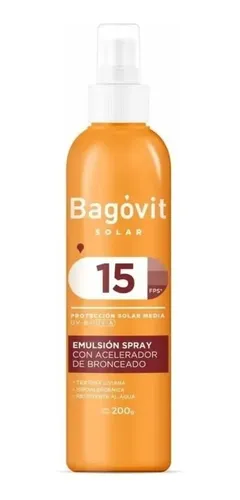 Bagovit Spray Solar Fps15 Acelerador De Bronceado 200g