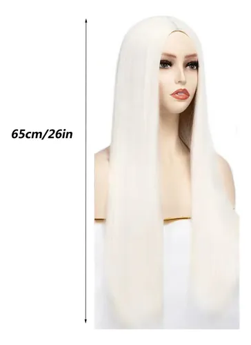 Pelucas De Seda De Alta Temperatura Para Cabello Liso, Blanc