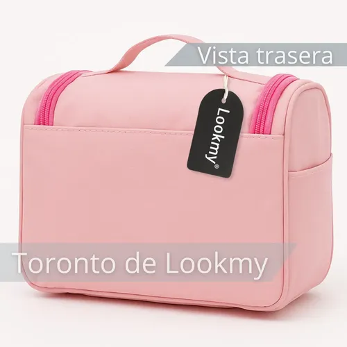 Neceser De Viaje Rosa Soft Lookmy | Porta Costméticos Y Maquillaje Con Percha | Bolso De Baño |