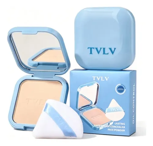 Tvlv Polvo Compacto Control De Aceite 7g, Impermeable Y