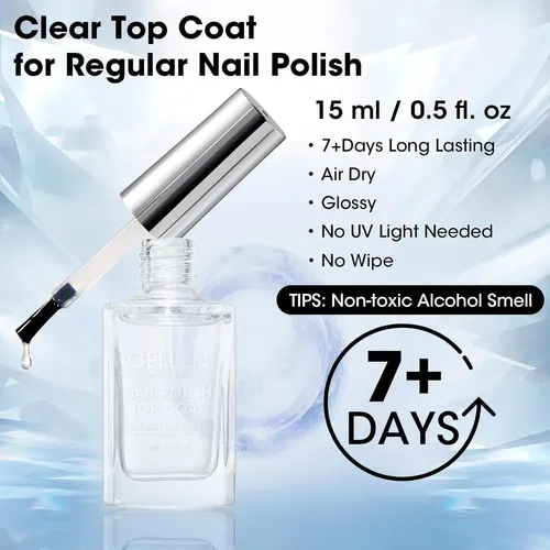 Esmalte Top Coat Transparente Gellen Con Brillo Y Fórmula