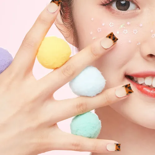 24 Uds. De Uñas Postizas Diseño Leopardo – Reutilizables