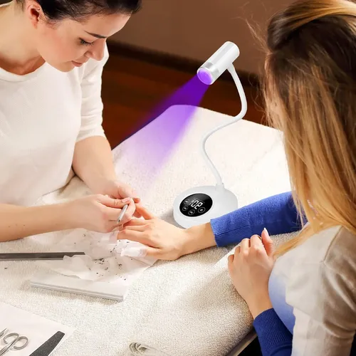 Lámpara Uv Led Recargable Blanca Para Secado De Uñas