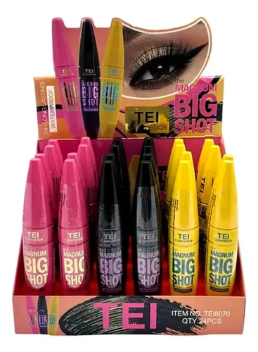 Mascara Pestañas Negro The Magnum Big Shot Tei Waterproof Color Envase Amarillo/ Negro