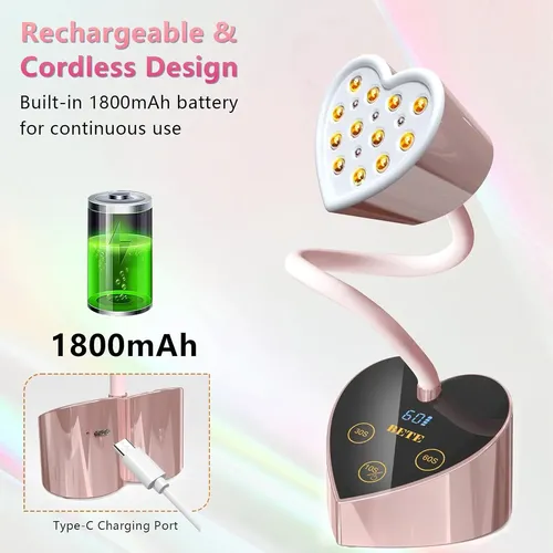 Lámpara Uv Led Portátil Recargable Para Uñas Con Sensor