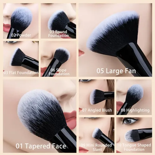 Set De Brochas De Maquillaje Daily Queen 29 Unidades Negro