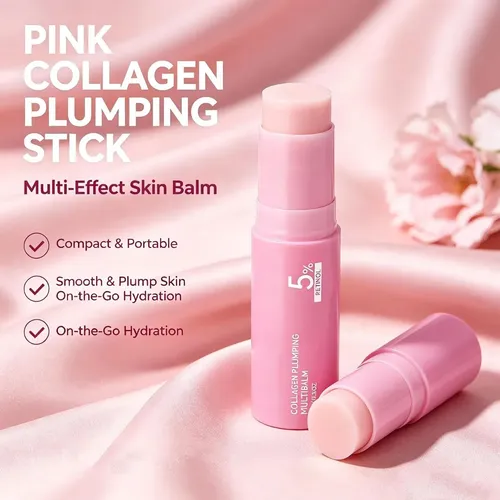 Bálsamo En Barra Hidratante Pink Collagen Volume, 3 Unidades