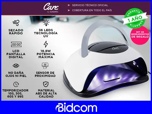 Kit Cabina Uv Led 120w Gadnic Torno Para Uñas Eléctrico Mano