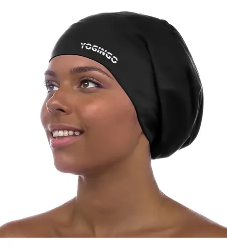Yogingo Gorro De Baño Xl Para Pelo Largo Y Rizado Black (xl)