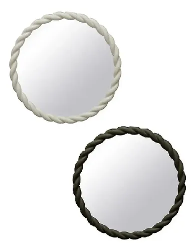 Espejo Cirular Vgo Diseño Moderno Plastico 40cm Colores Negro