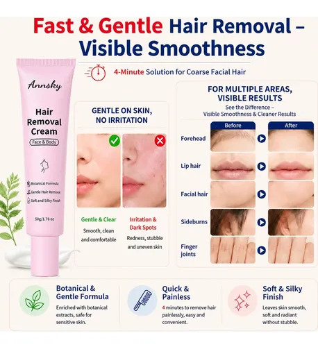 Depilación Facial Y Corporal Annsky 1.76 Fl Oz