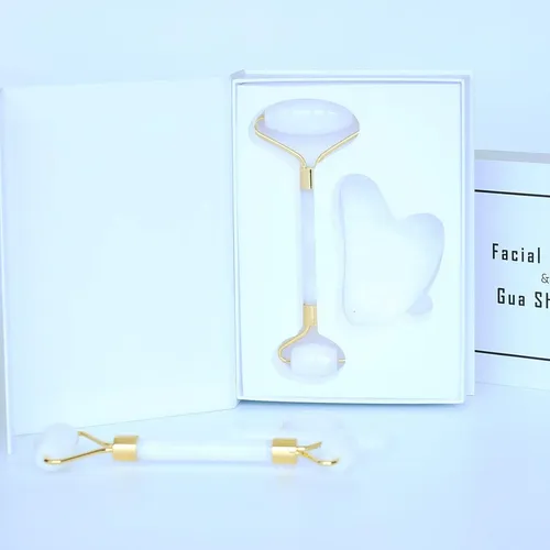 Rodillo Facial Jade Blanco Masajeador Antiedad Y Lifting
