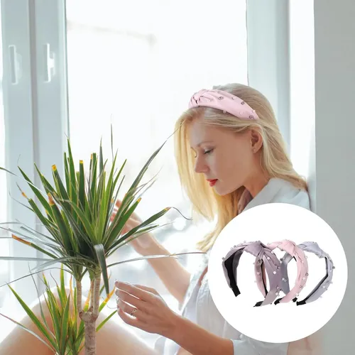 3 Piezas Diademas Anudadas Anchas Para Mujer Lavanda
