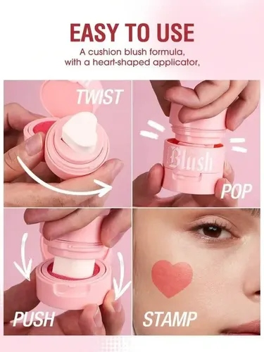 Rubor Liquido Blush C/esponja Corazon Cushion Mocallure Tono Del Maquillaje 05