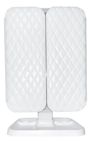 Espejo de maquillaje con luz 3 modos aumento 1x 2x 3x recargable blanco