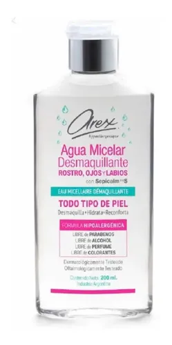Agua Micelar Desmaquillante Arex Hipoalergenica X 200 Ml