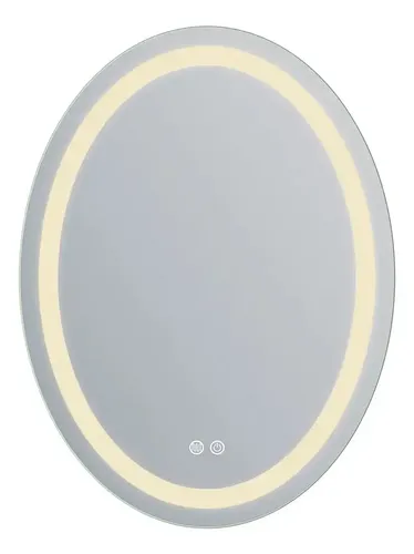 Espejo Ovalado LED de Pared para Baño con Luz Cálida y Antiempañante