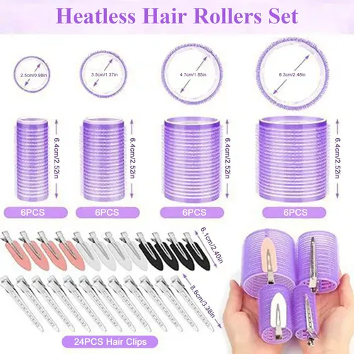 Set De Rizadores De Cabello, Rulos, Tamaños De Herramientas,